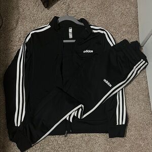 Adidas Black Tracksuit with White Accents men/women